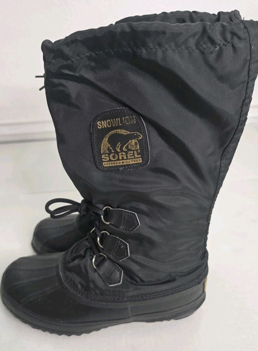 Sorel Kaufman Snow Lion Women's Insulated Winter Snow Boots sz 10 Black